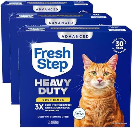 Fresh Step Heavy Duty Odor Block Advanced Multi Cat Clumping Litter with Febreze, 17.5 lb (Package May Vary)