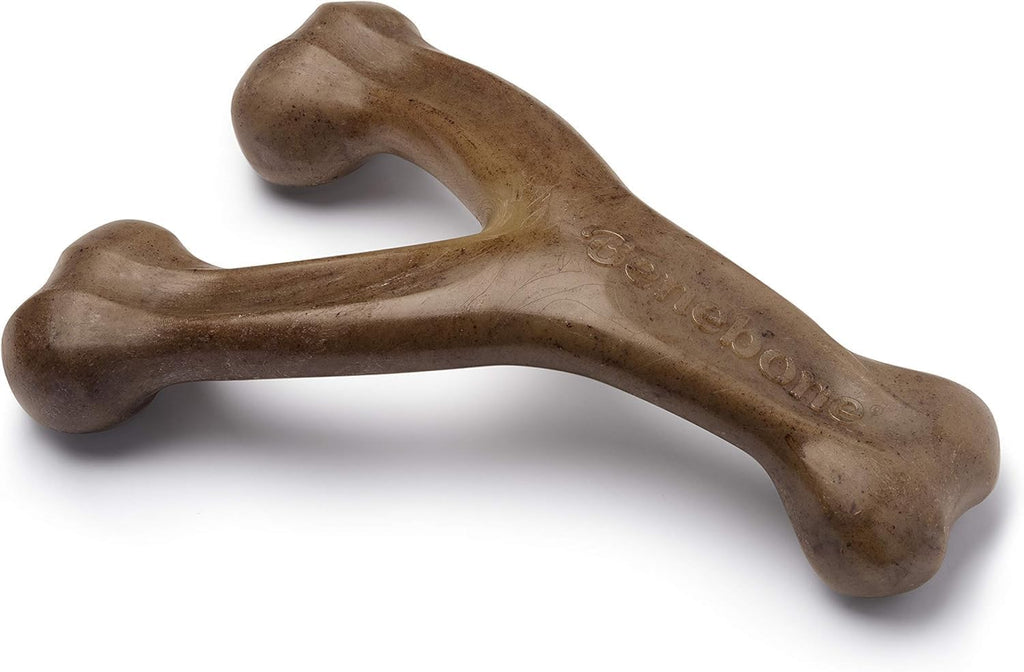 Benebone Wishbone Durable Dog Chew Toy for Aggressive Chewers, Real Bacon, Made in USA, Medium
