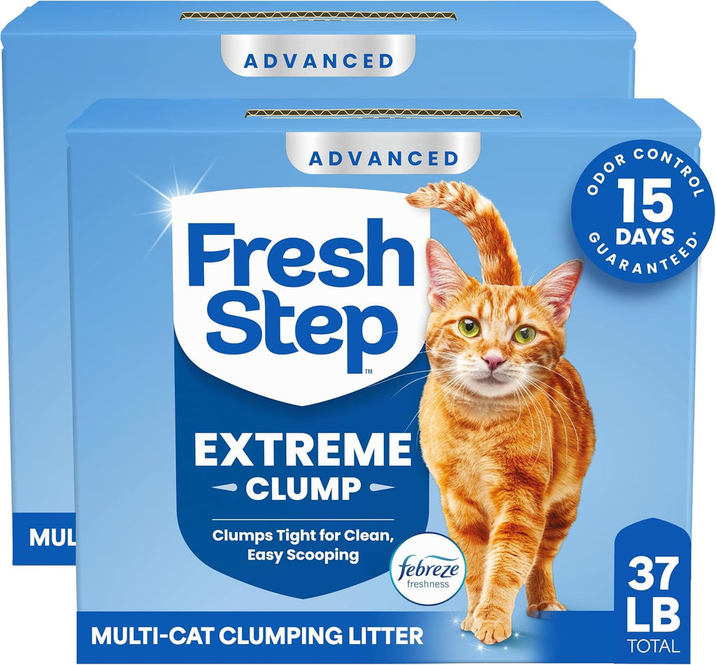 Fresh Step Heavy Duty Odor Block Advanced Multi Cat Clumping Litter with Febreze, 17.5 lb (Package May Vary)